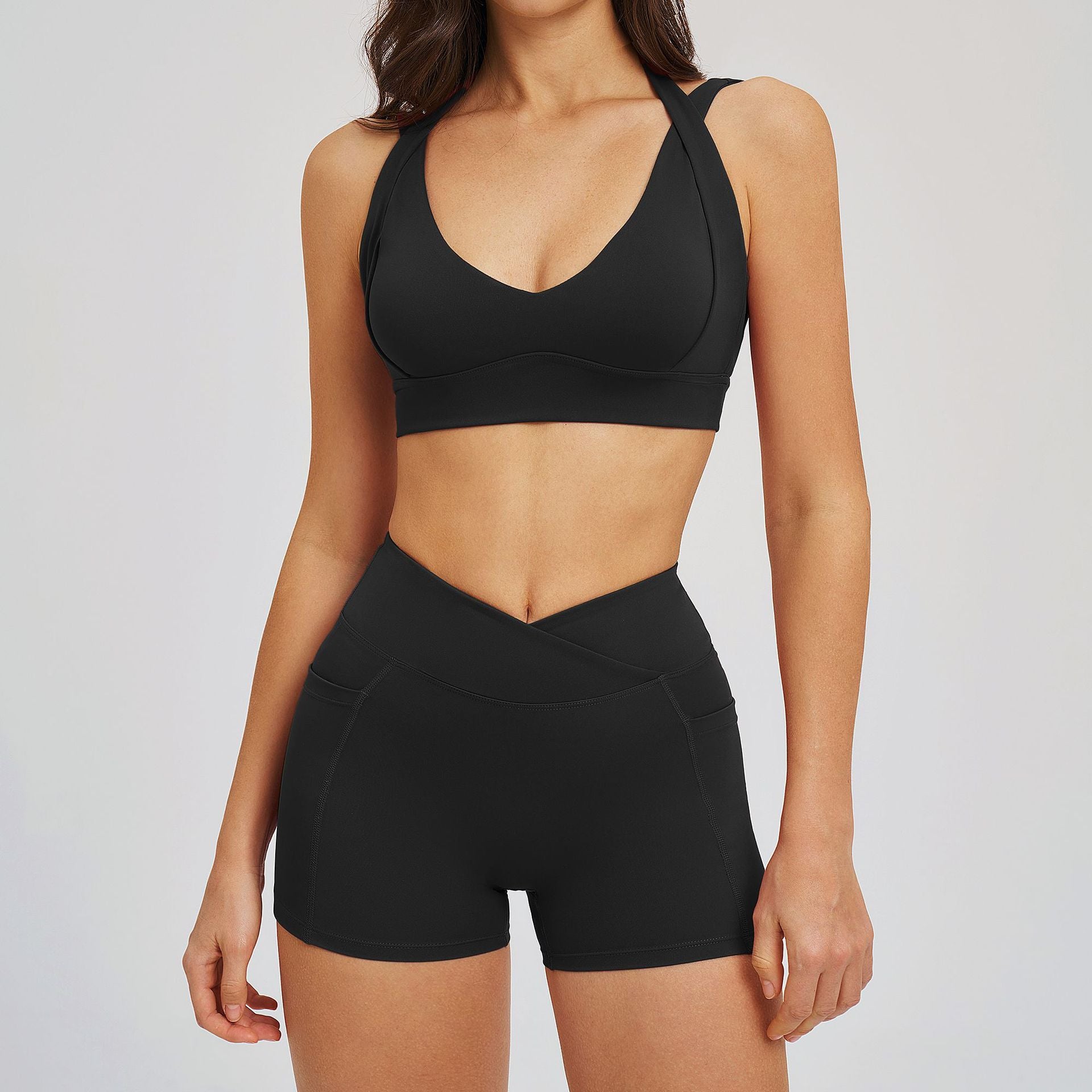 Spring Bare-feel Yoga Set, Backless Fitted Versatile Yoga Wear for Outdoor Running and Sports, Women's Athletic Outfit