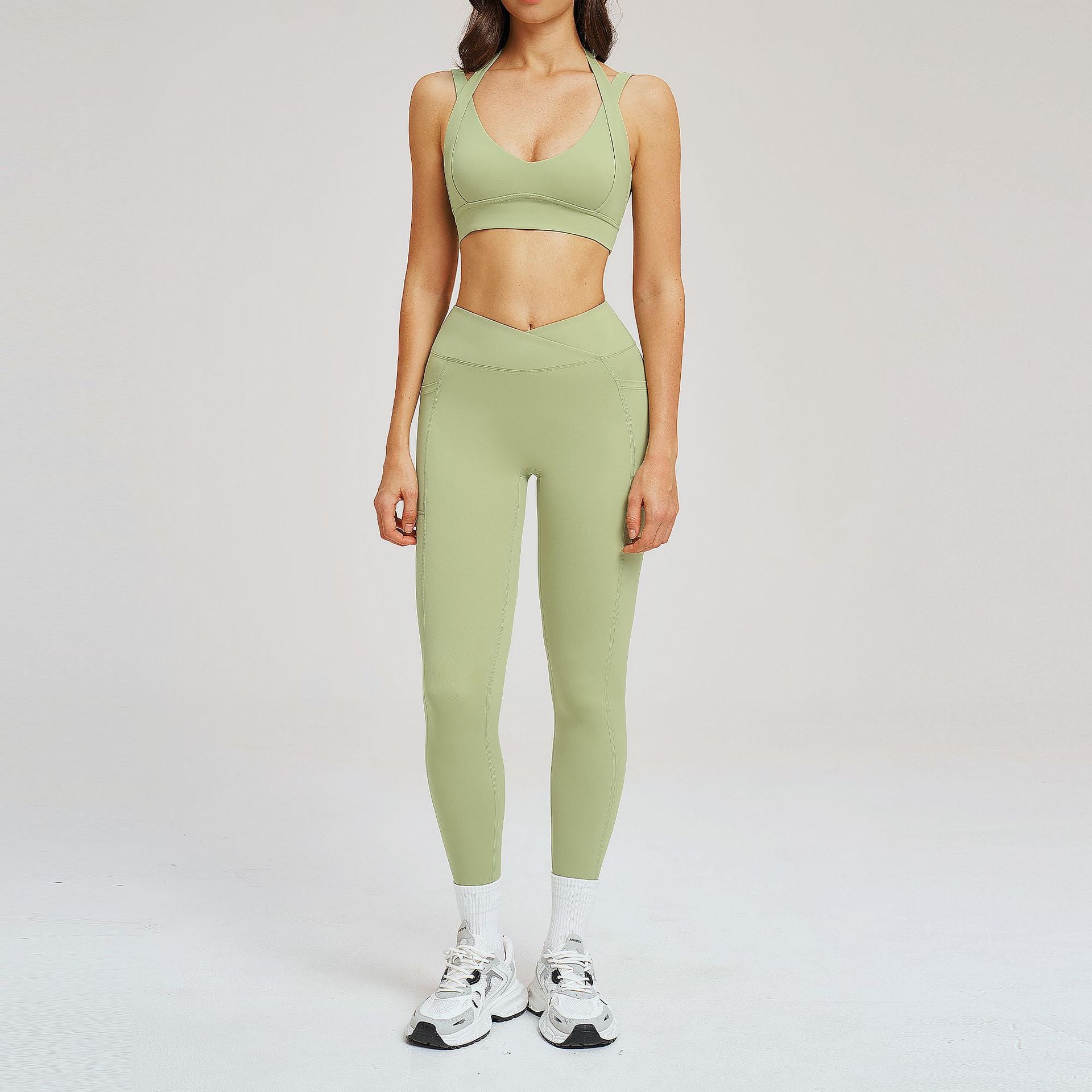 Bare Feel High-End Yoga Set, Fitted Backless Design, Fashionable Yoga Wear, Casual Running Sport Set