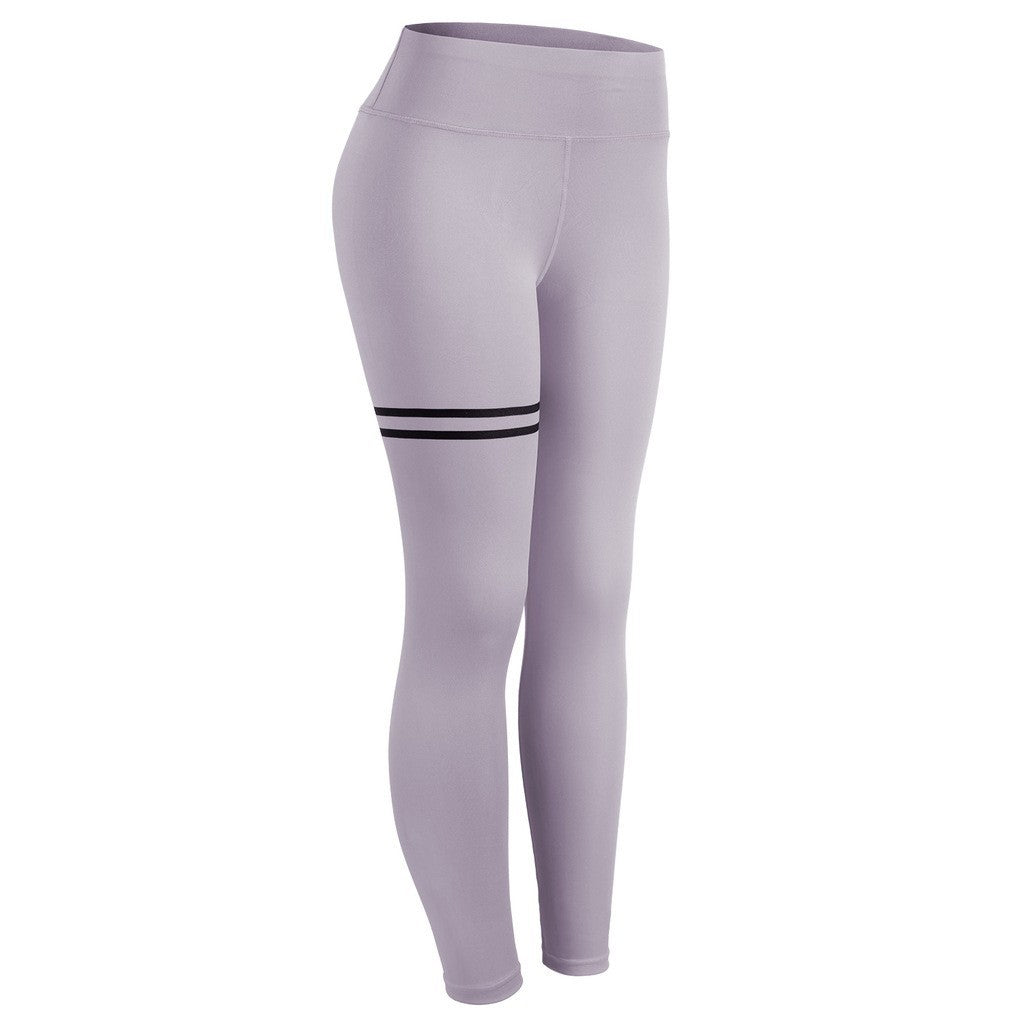 High-Waisted Double Ring Flat Printing Yoga Pants Slim Fit Women's Leggings