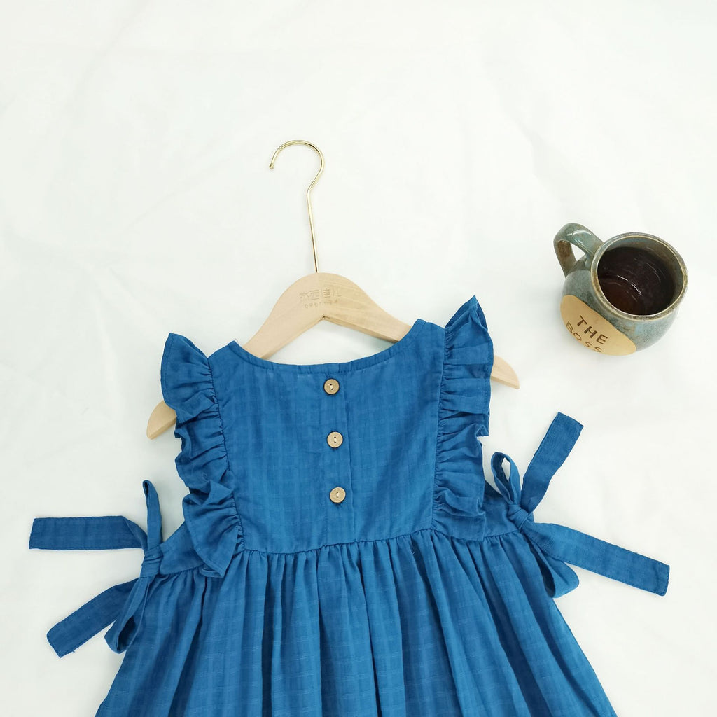 Cute ruffled sweet bow princess dress