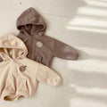 Cute smiling casual loose loop hoodie jacket
