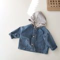 Children's hooded pocket denim jacket clip