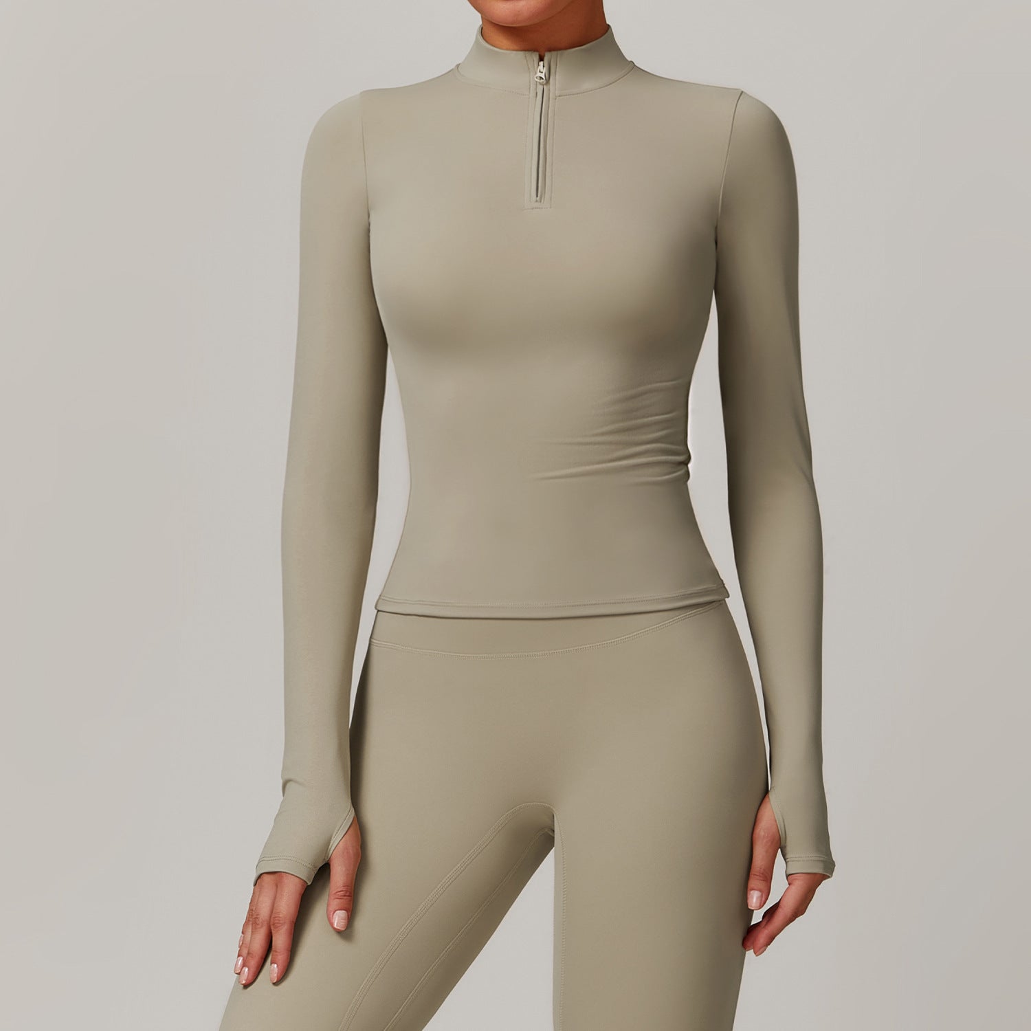 Autumn and winter quick drying long sleeved yoga clothes, outdoor training running T-shirts, sports fitness clothes, tops