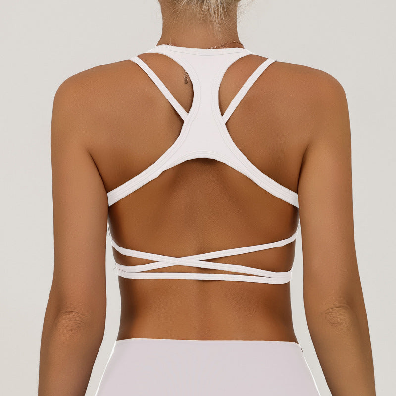 Backless Sports Bra for Women with Padded, Skin-like Feel, High Elasticity, Quick-dry Yoga and Fitness Top