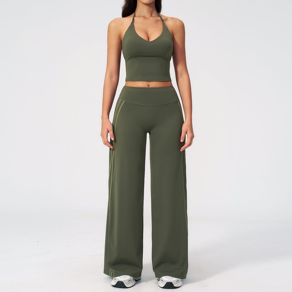V-neck Backless Yoga Suit for Women, Running Quick-dry Yoga Set, Workout Fitness Clothing Set