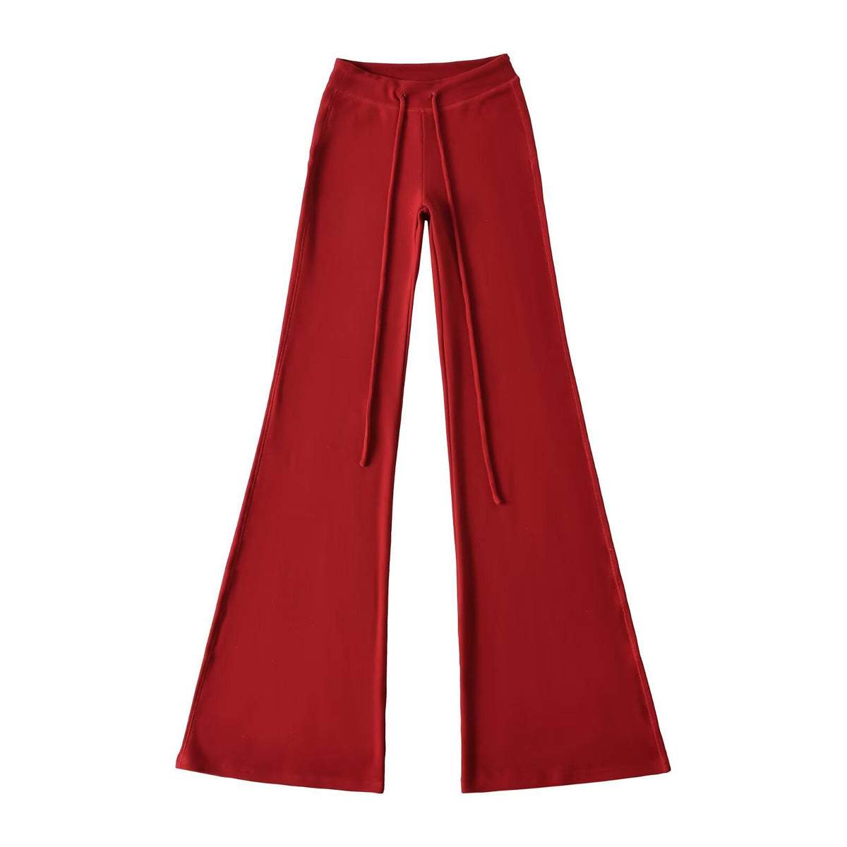 Drawstring yoga pants slim fit micro flared sports casual pants