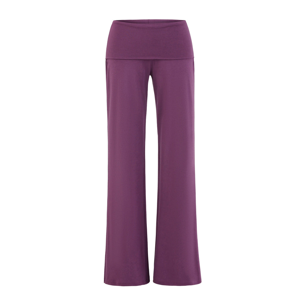 Yoga fitness straight leg pants with elastic and loose fit