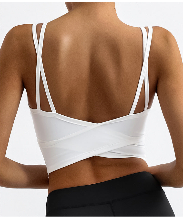 Sport Yoga Tank Top with Double Straps, Quick-Dry Removable Padded Design, Casual Outdoor Yoga Tank Top