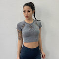 New Outdoor Navel Sports Short Sleeve Women's Classic Hollow Yoga Quick-Drying T-Shirt