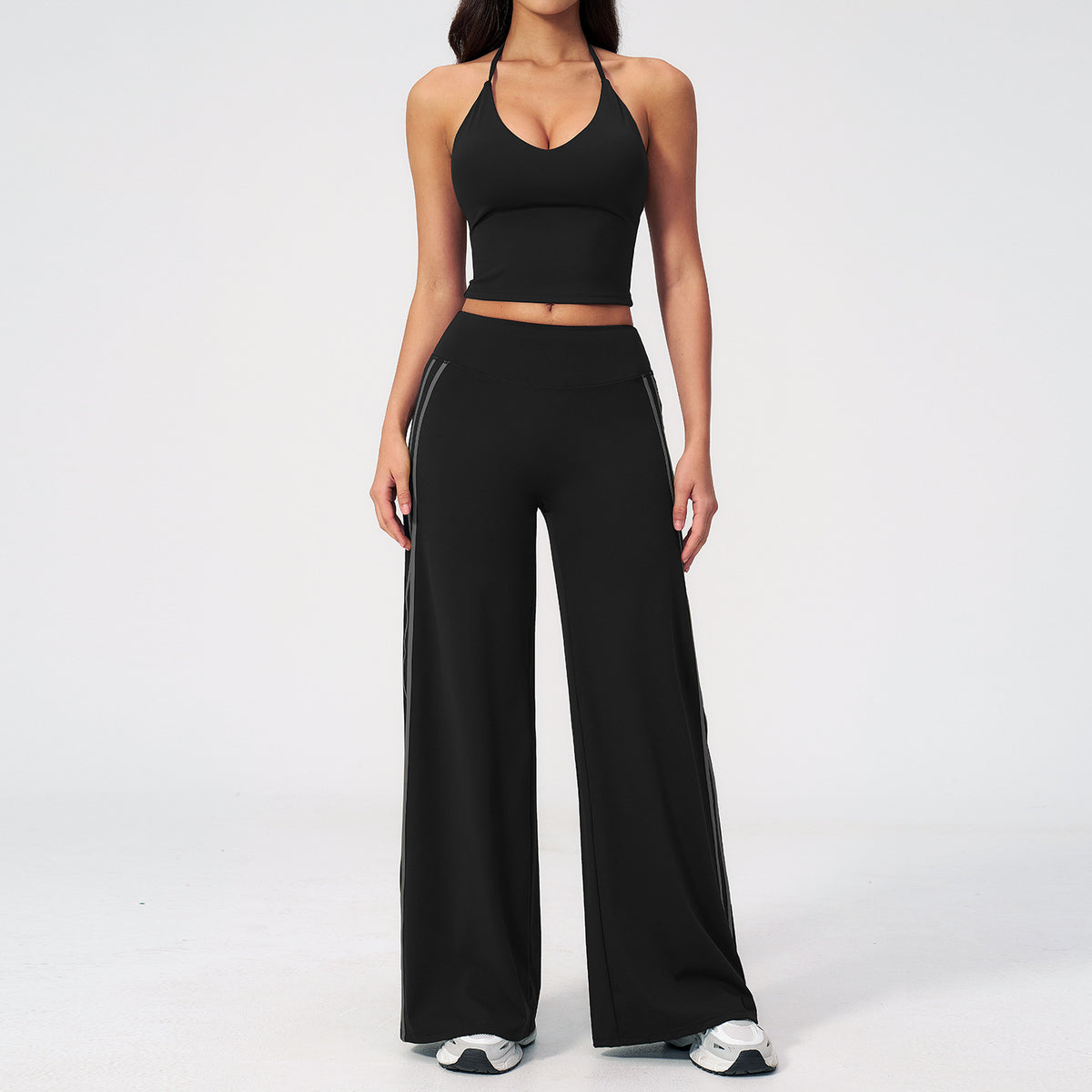 V-neck Backless Yoga Suit for Women, Running Quick-dry Yoga Set, Workout Fitness Clothing Set