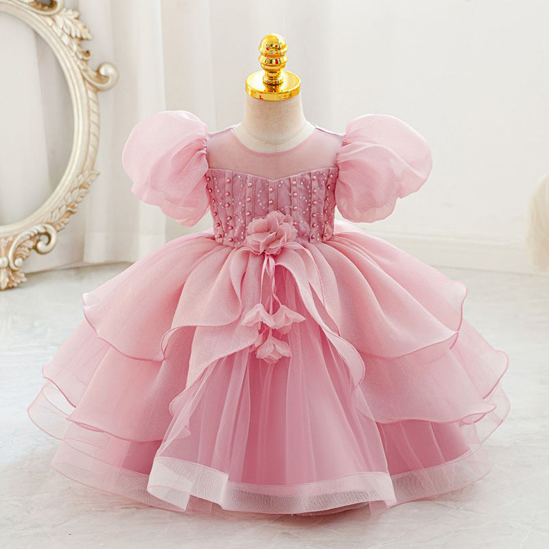 Girl Bubble Sleeve Princess Dress