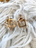 Stellar Geometric Wireframe Crystal Studs