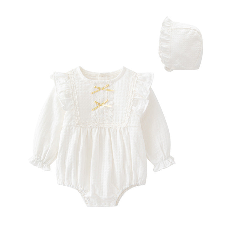 Infant Bodysuit Baby Romper Long Sleeve Clothes Sweet Ruffle Triangle Onesie Kids Clothing