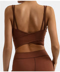 Sport Yoga Tank Top with Double Straps, Quick-Dry Removable Padded Design, Casual Outdoor Yoga Tank Top