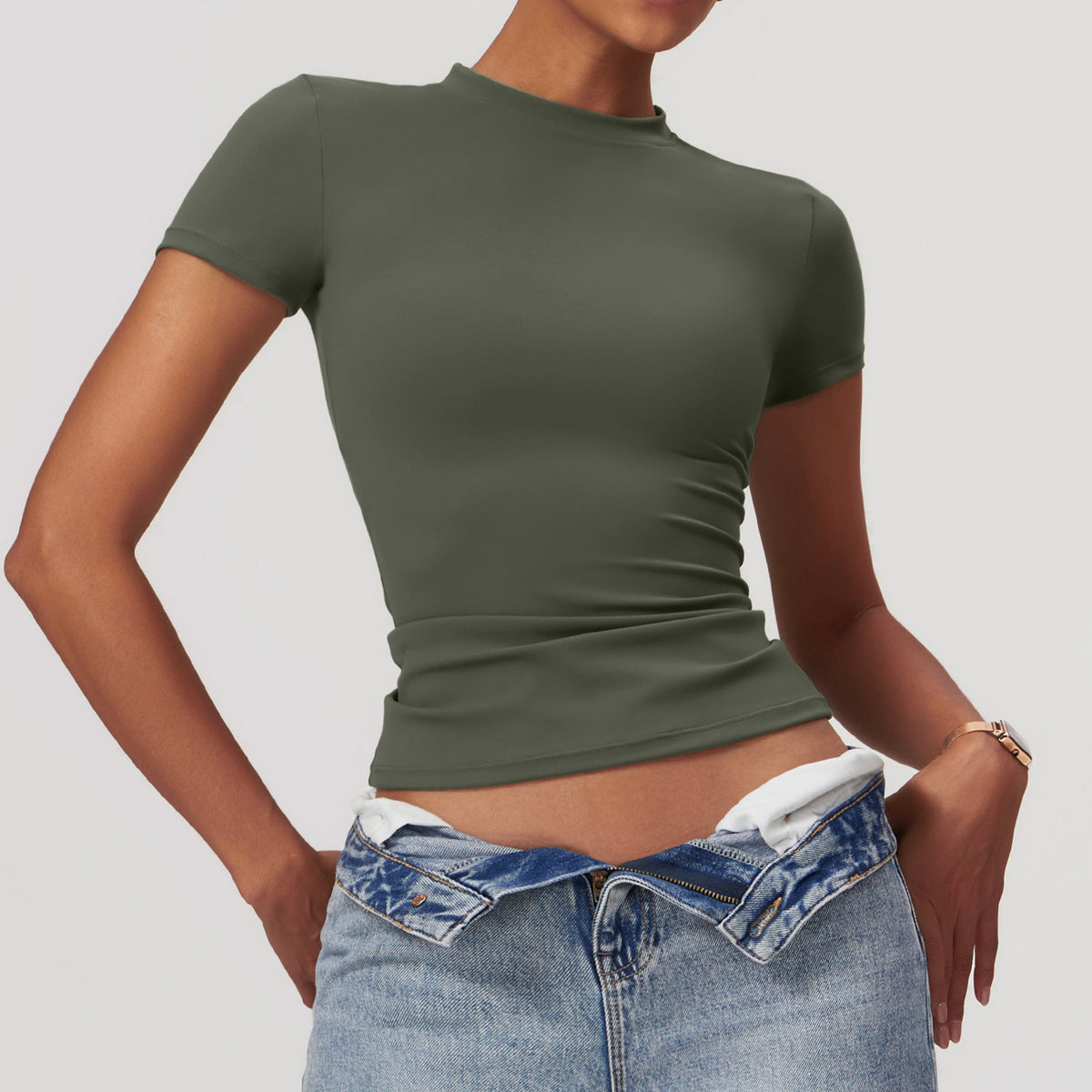 Yoga T-Shirt Short Sleeve Fitness Top Outdoor Running Sports Tee for Women
