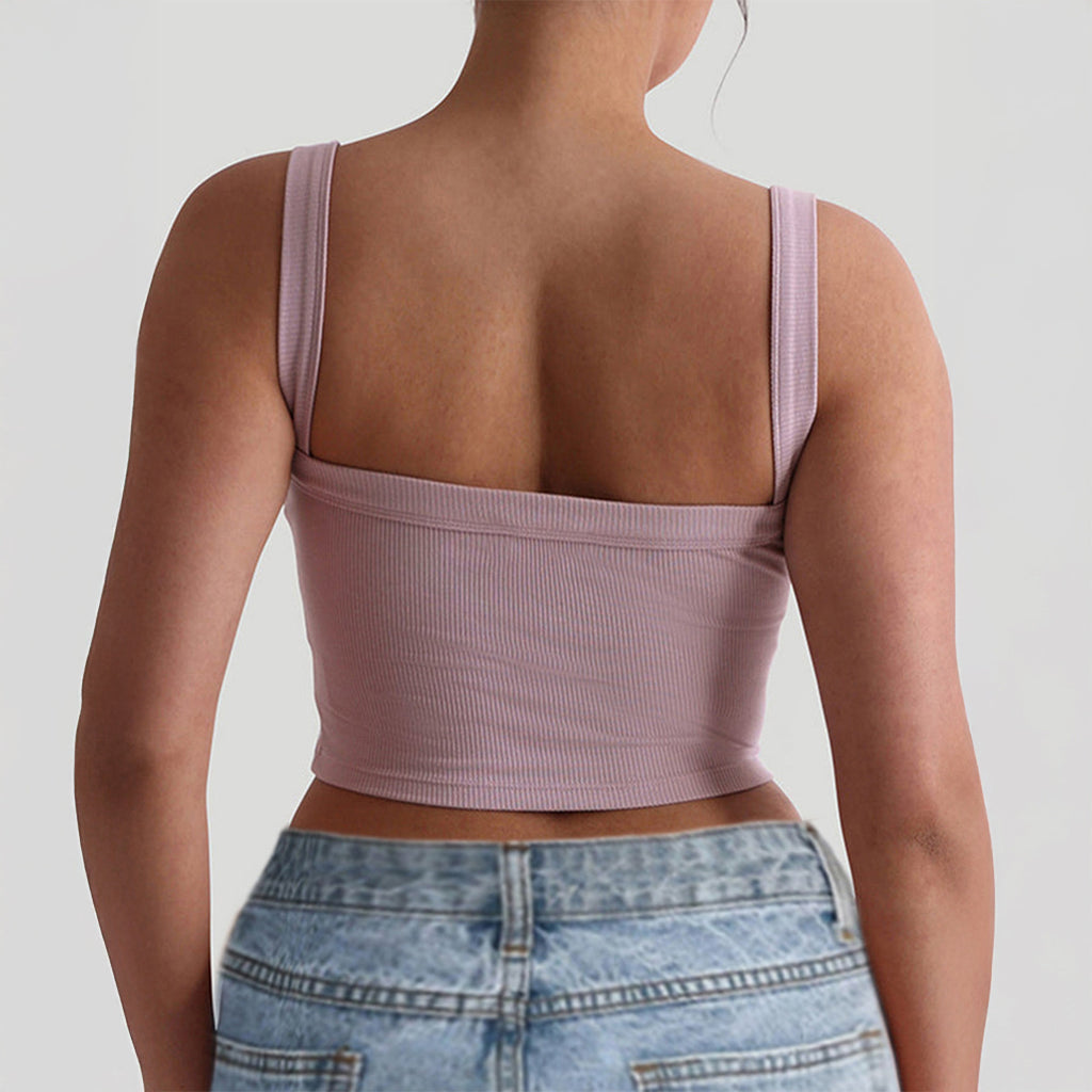 Y2K Yoga Style Sports Strap Off Shoulder T-shirt Tank Top