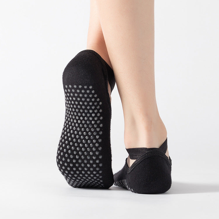 Non-Slip Dispensing Yoga Socks Breathable Cross With Terry Sports Socks Dance Socks