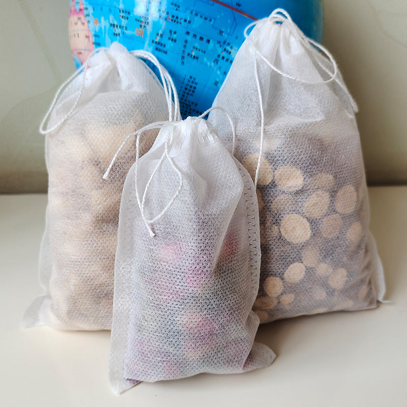 Full Size 100 Non-Woven Tea Bags With Drawstring Chinese Medicine Decoction Bags Seasoning Soup Chinese Medicine Bags