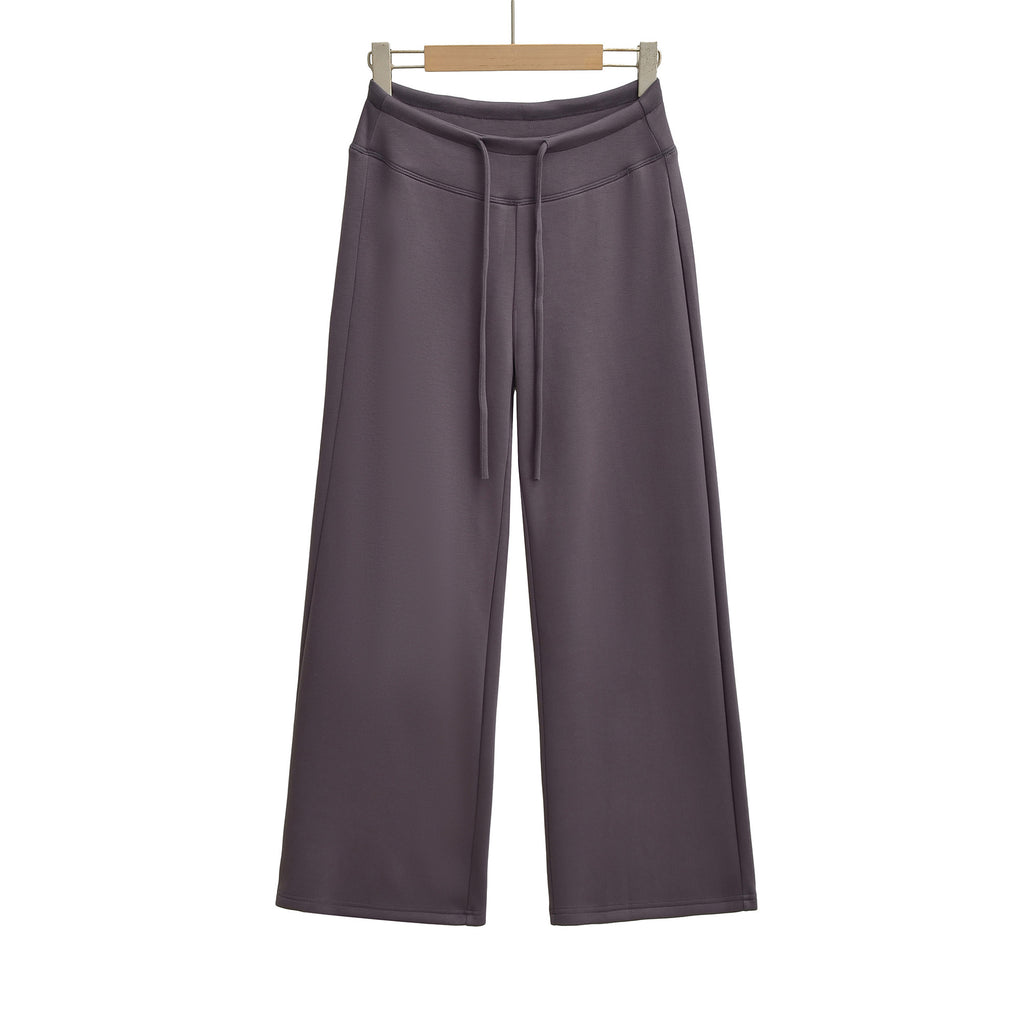 Yoga drawstring high waist wide leg walking pants casual pants