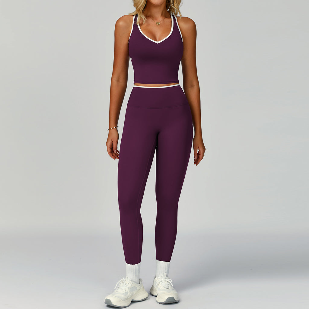 Set for Women - Tight-Fitting Backless Yoga Suit for Outdoor Fitness