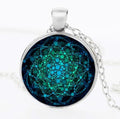 Flower of Life Necklace Om Yoga Chakra Pendant Mandala Necklaces Glass Dome Sacred Geometry  Jewelry