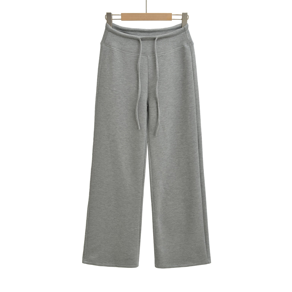 Yoga drawstring high waist wide leg walking pants casual pants