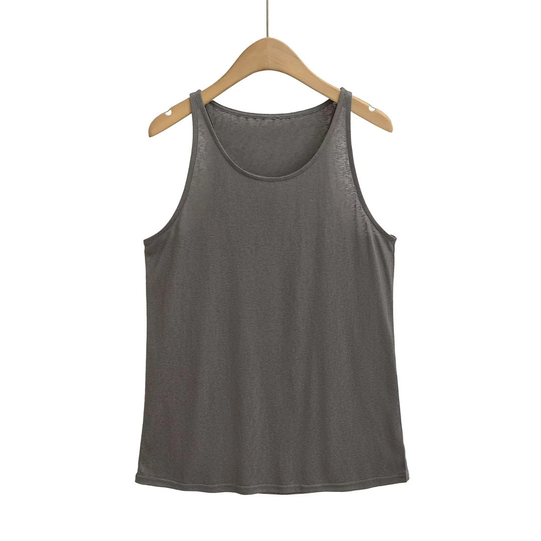 Solid color versatile fitness yoga exercise loose base shirt top