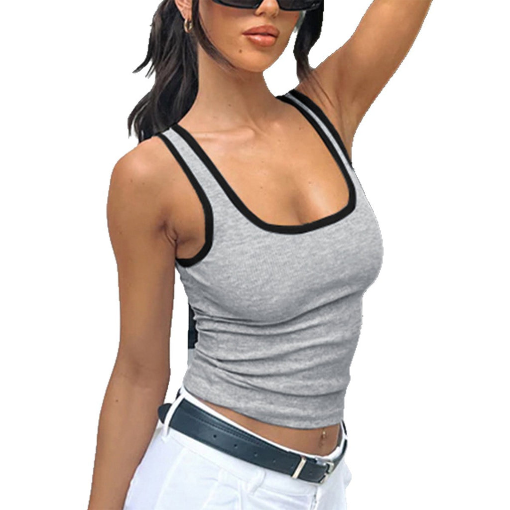 Y2K Yoga Versatile Square Collar Tank Top