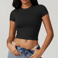 Fitted Quick-Dry Fitness Top Yoga Running Pilates Sports T-Shirt Short Sleeve