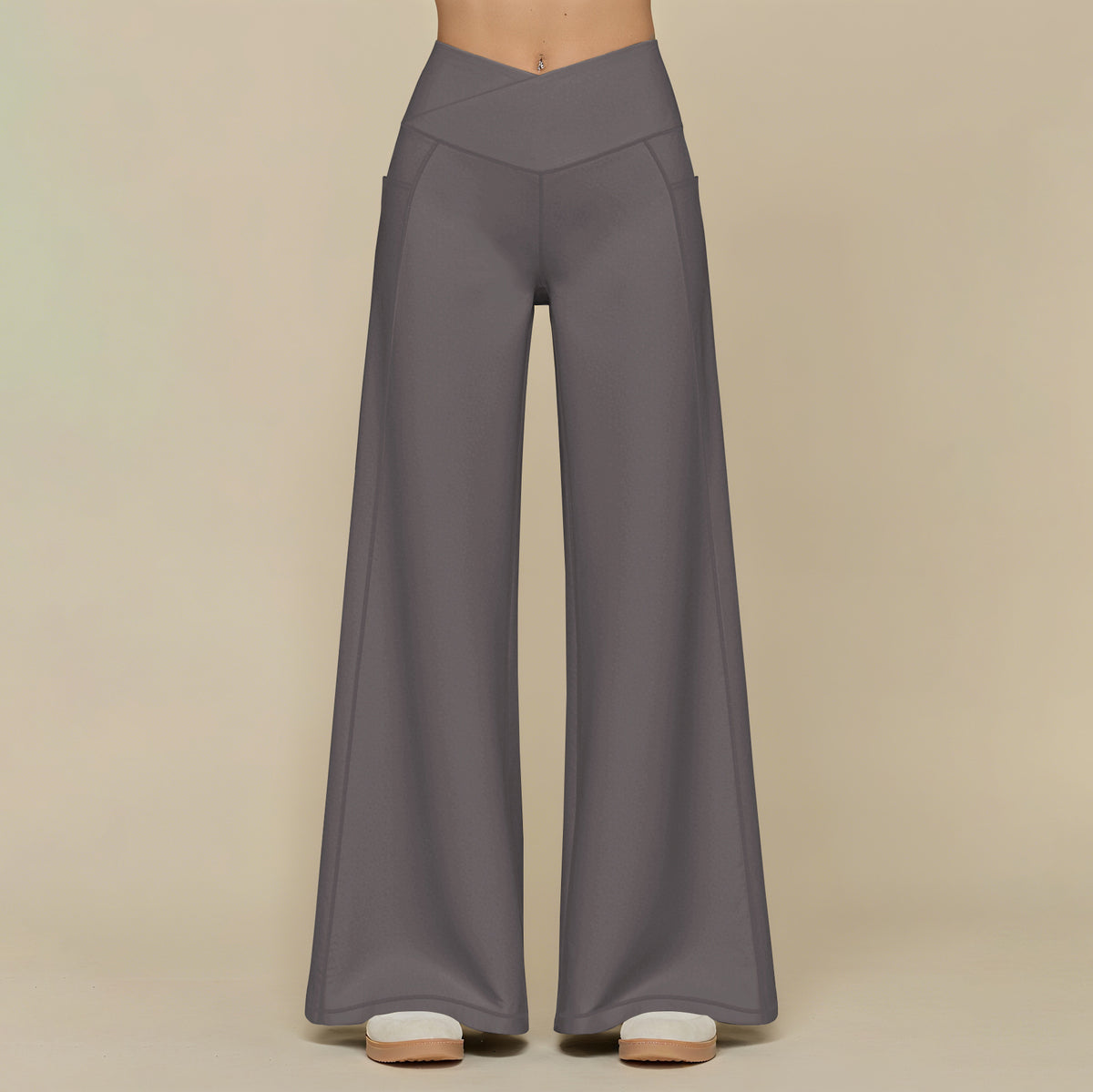 Casual Trousers with Loose Fit and Vertical Feel for Sports and Yoga