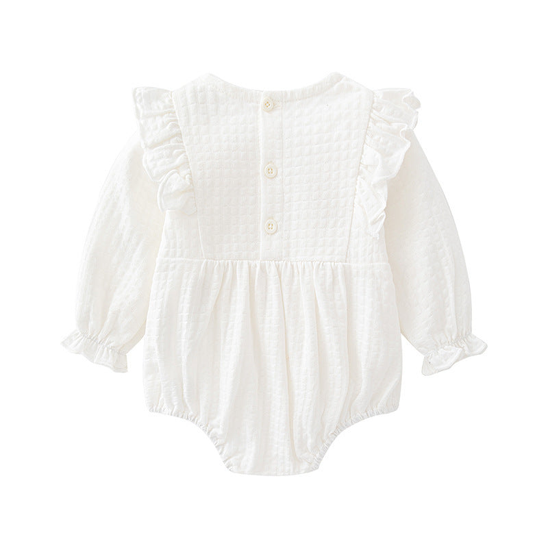 Infant Bodysuit Baby Romper Long Sleeve Clothes Sweet Ruffle Triangle Onesie Kids Clothing