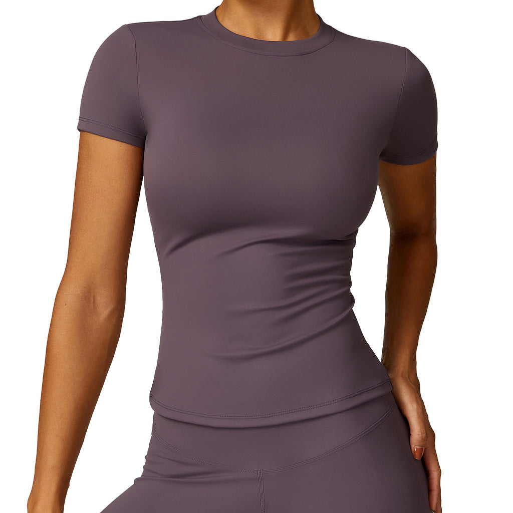 Yoga T-Shirt Short Sleeve Fitness Top Outdoor Running Sports Tee for Women