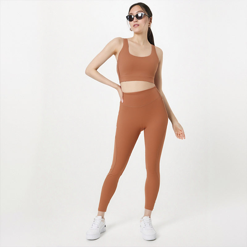 Women's sports and fitness set yoga and running two-piece set bra underwear quick drying base pants
