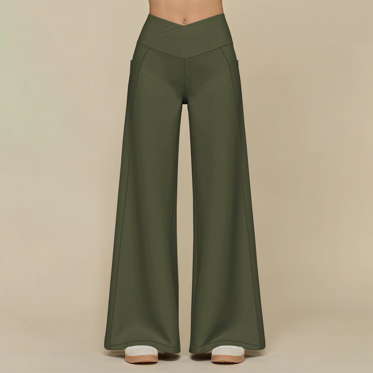 Casual Trousers with Loose Fit and Vertical Feel for Sports and Yoga