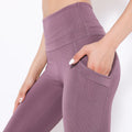 New Yoga Pants Women's Vertical Threaded High Waist Fitness Pants Peach Hips Sports Pants