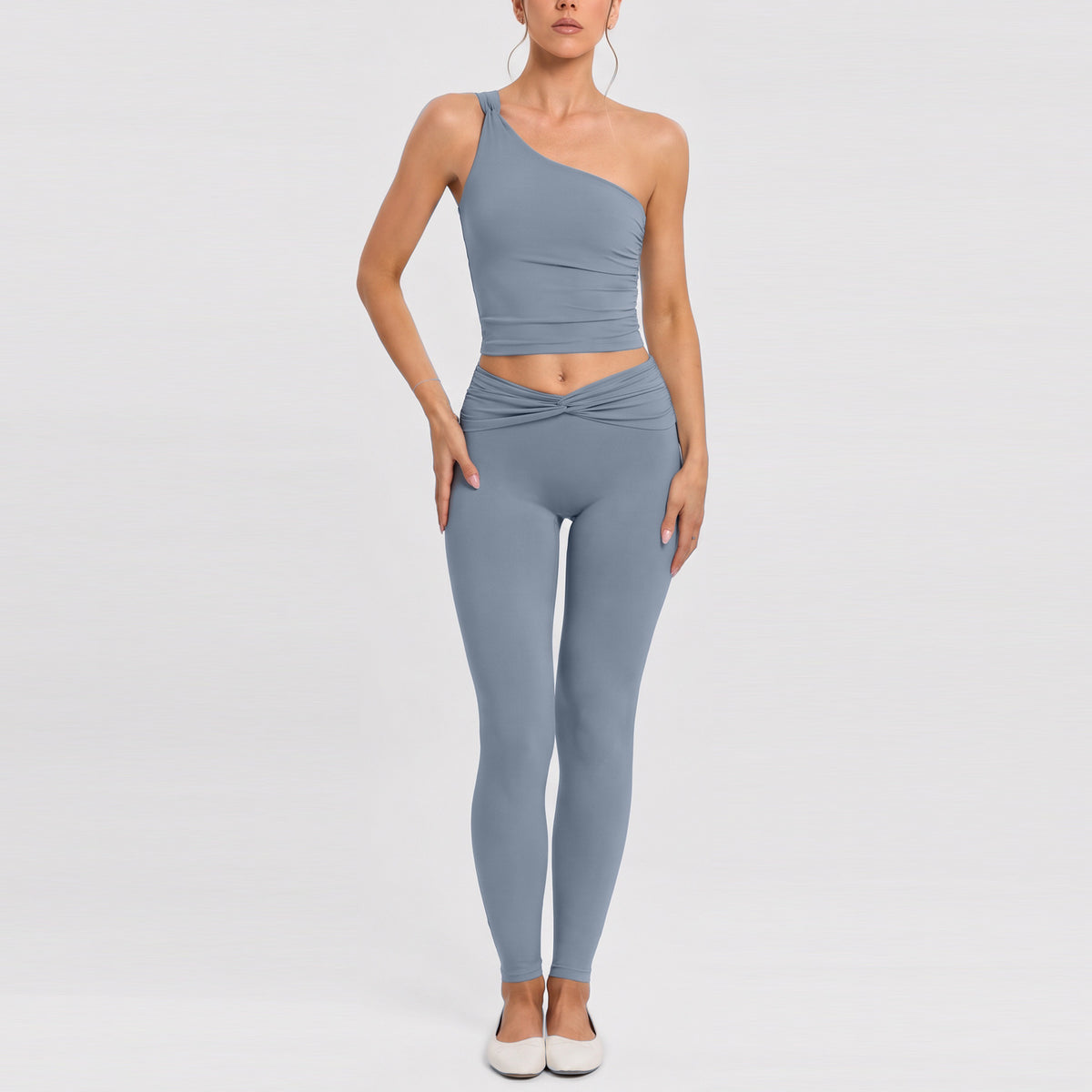 New Yoga Wear Set for Women, Cloud-like Fabric, Sports Crop Top and Long Pants Two-Piece Set, Lightweight Luxury Casual Versatile Fitness Outfit