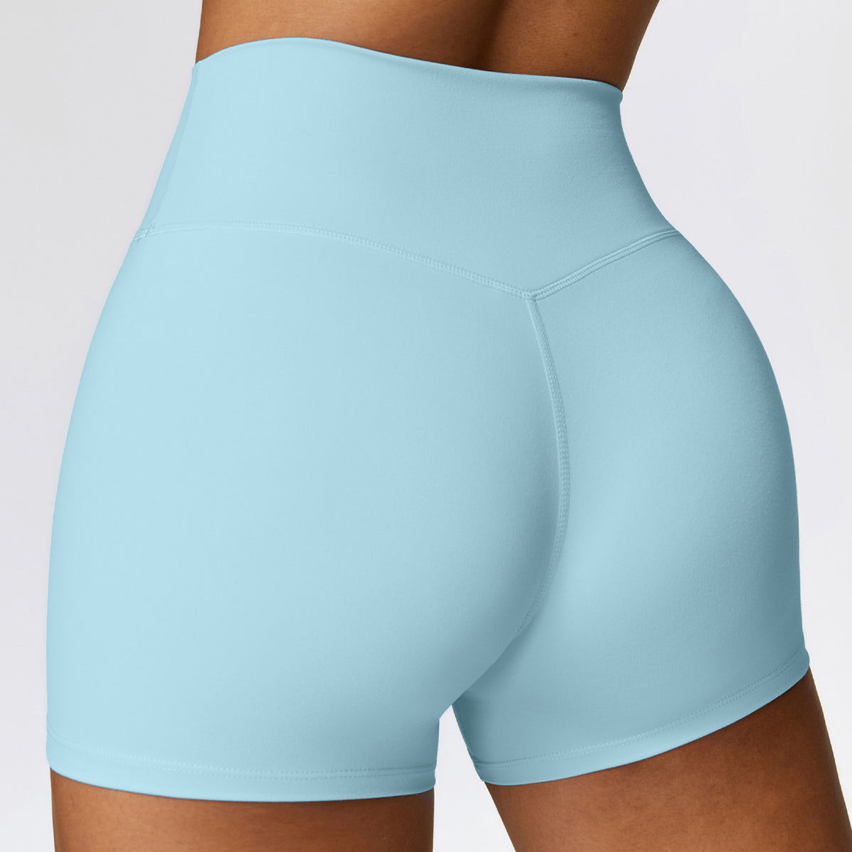 Shaved tight yoga shorts for women, high waisted and waist cinching fitness pants, hip lifting and running sports shorts