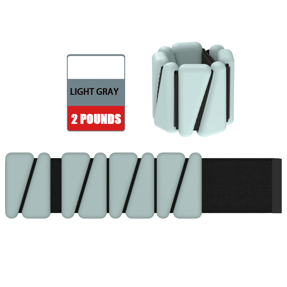 Yoga Fitness Sports Training Velcro Silicone Weight Bracelet 1 Pair 2 lbs