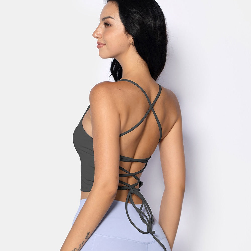 New Fall INS European and American Sports Gym Running Backless Sexy Bra Yoga Clothes