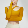 Autumn And Winter New Style Chest Cushion Back Long Sleeve Yoga Suit Women's Short Tight Fitness t-Shirt