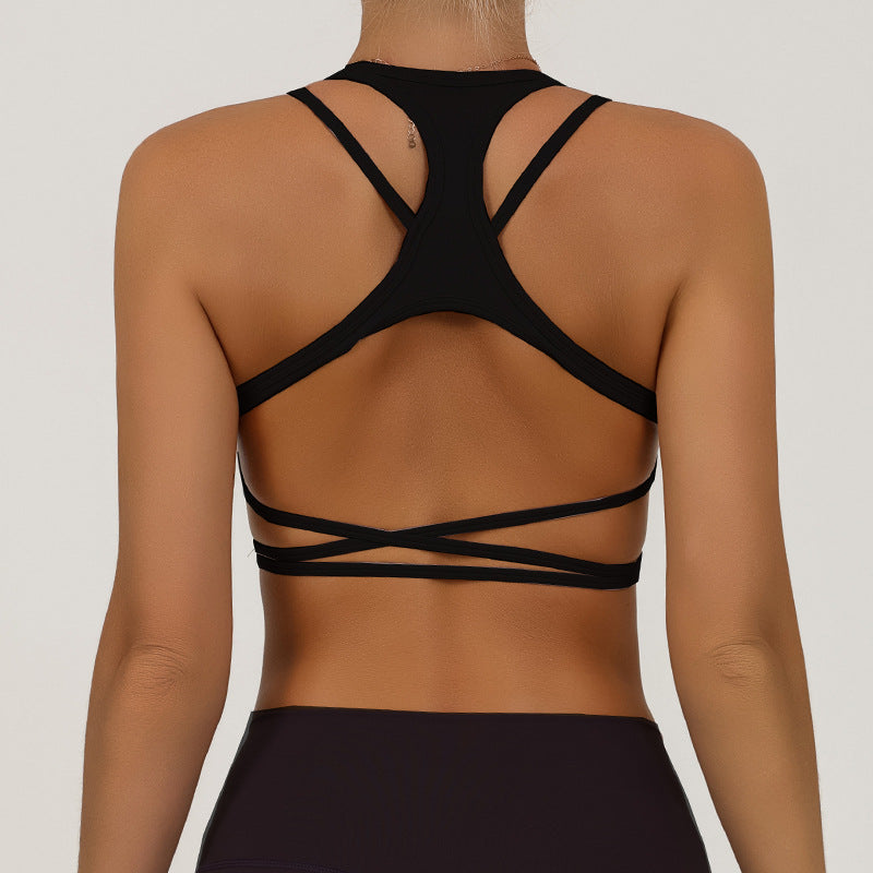Backless Sports Bra for Women with Padded, Skin-like Feel, High Elasticity, Quick-dry Yoga and Fitness Top