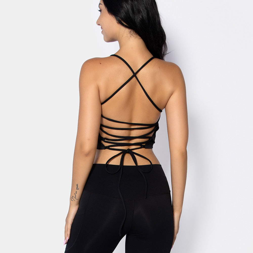 New Fall INS European and American Sports Gym Running Backless Sexy Bra Yoga Clothes