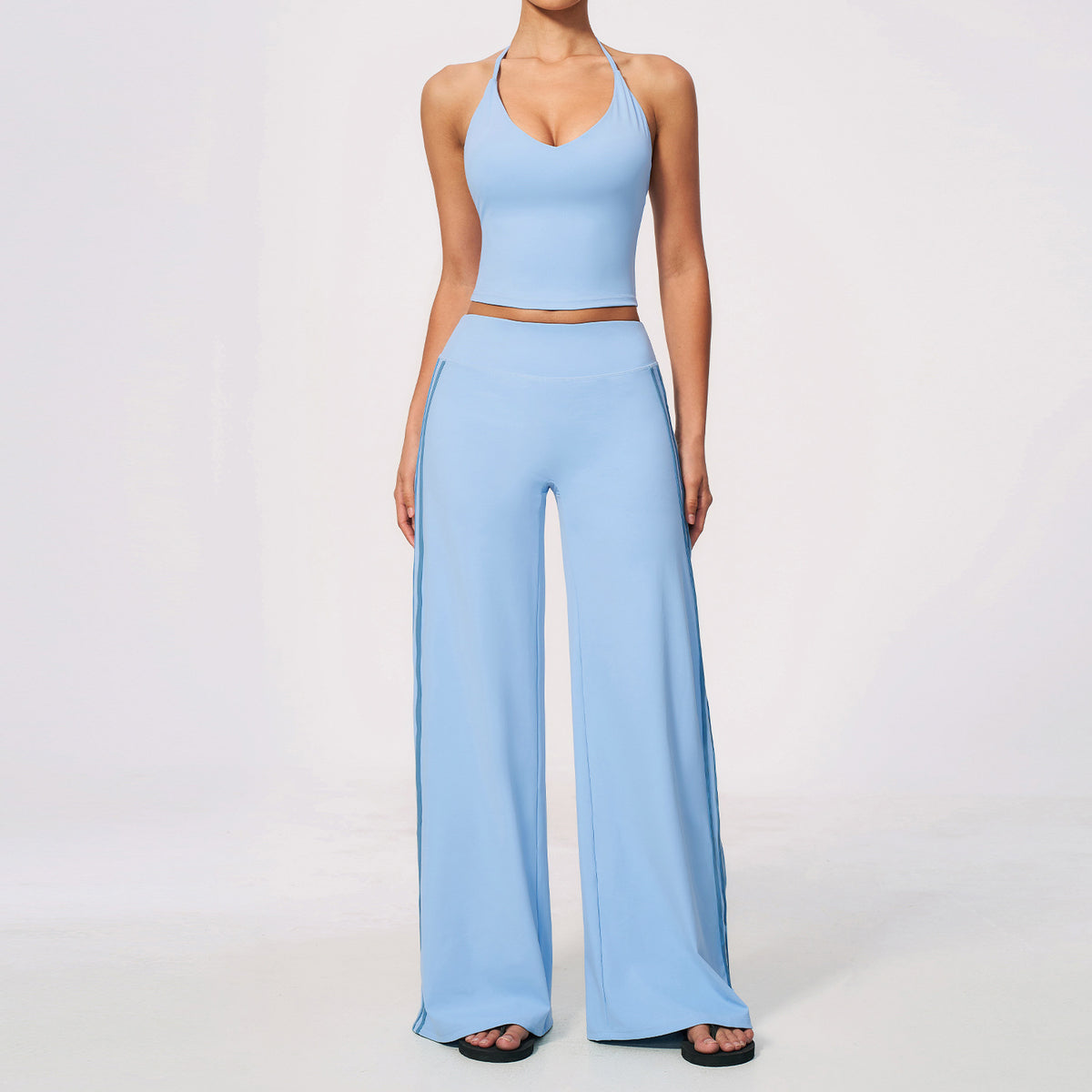 V-neck Backless Yoga Suit for Women, Running Quick-dry Yoga Set, Workout Fitness Clothing Set