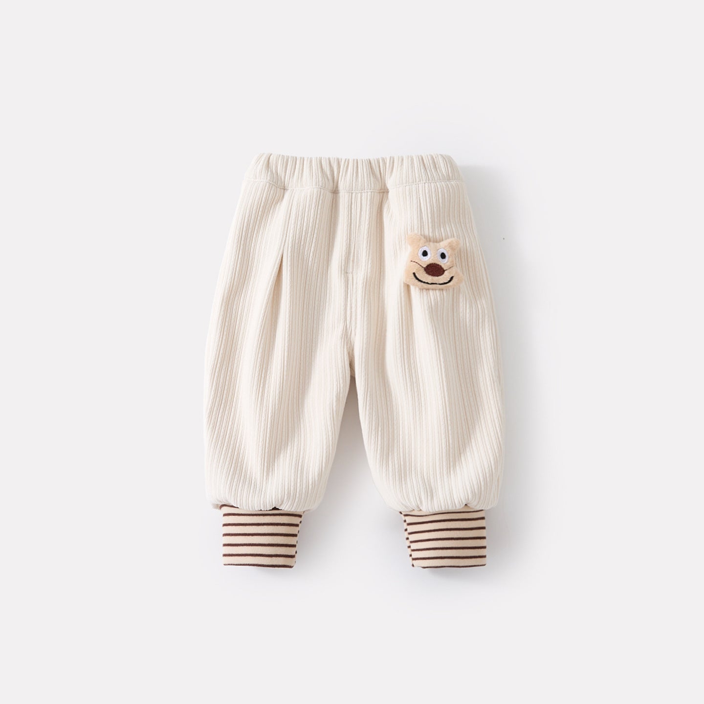 Cotton-Padded Thick Outerwear Set, Baby Fleece Lined Bottom Shirt and Sweatpants Three-Piece Fashion Set