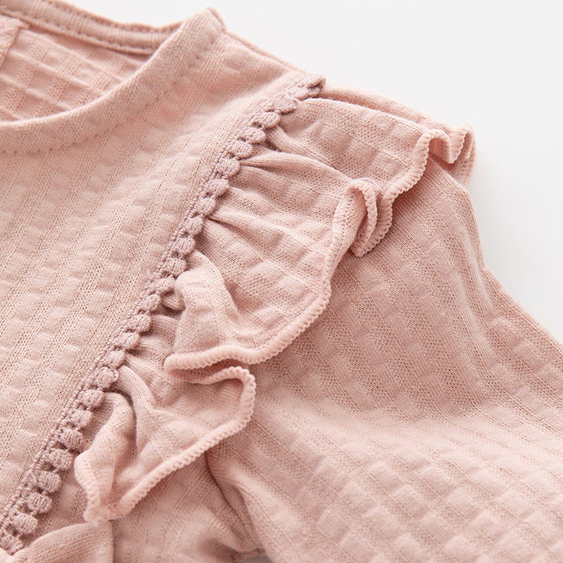 Infant Bodysuit Baby Romper Long Sleeve Clothes Sweet Ruffle Triangle Onesie Kids Clothing