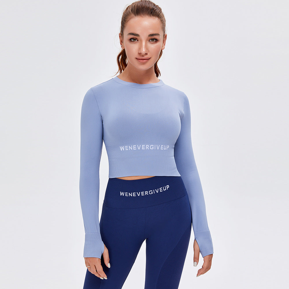 Net Red New Yoga Clothes Women's Long Sleeve Seamless Sportswear Slim Running Fitness Top