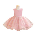 Sleeveless sequin mesh girls' dress