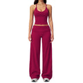 Fitted Crop Top Backless Workout Set High Waist Versatile Casual Style Yoga Set