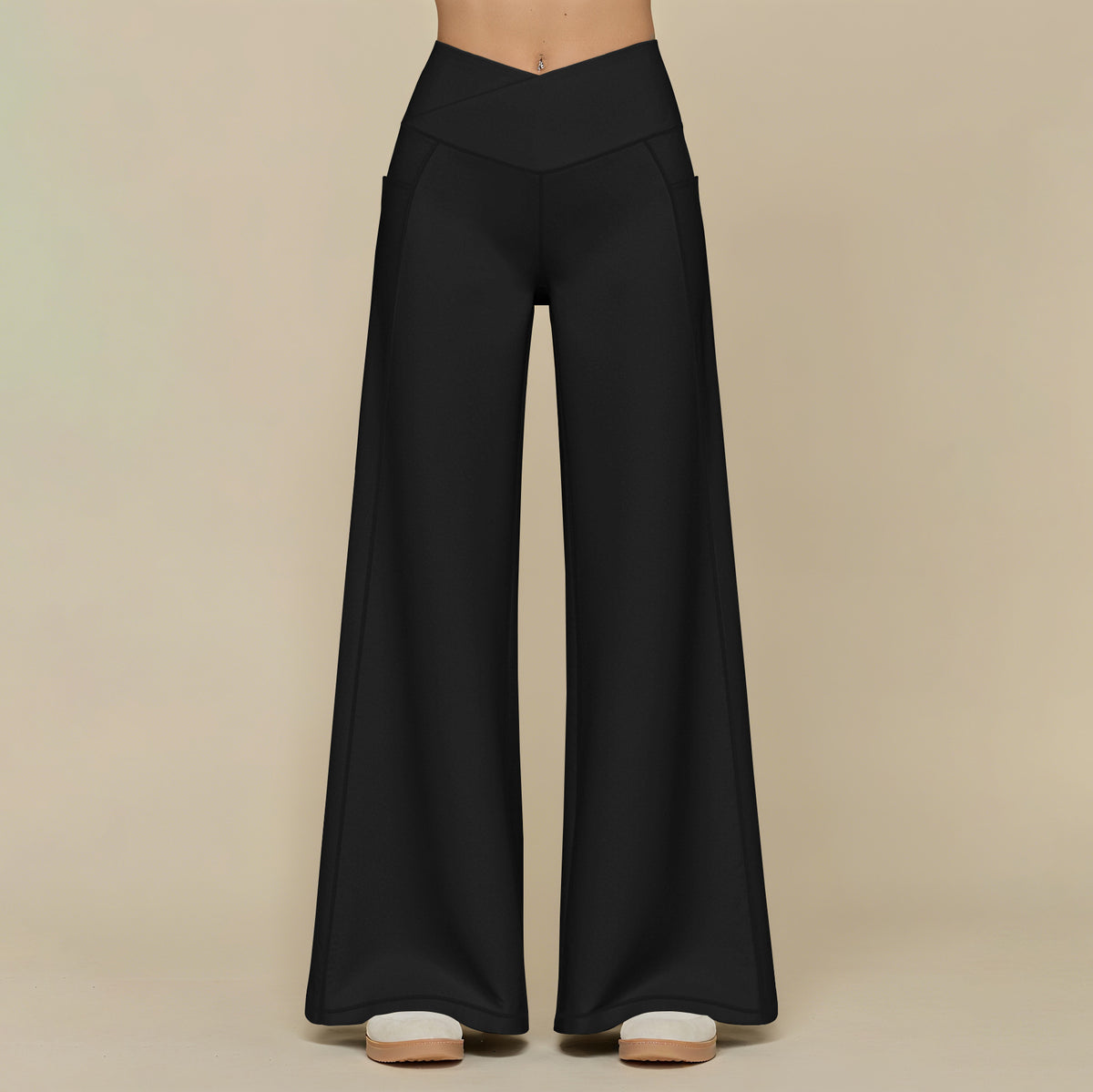 Casual Trousers with Loose Fit and Vertical Feel for Sports and Yoga