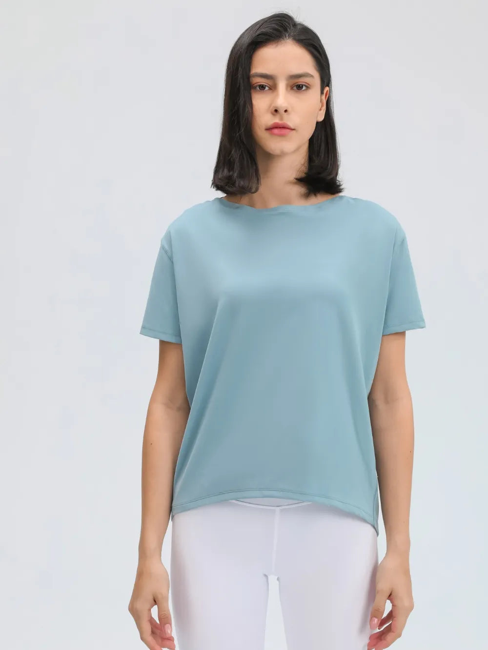 Sports short sleeved women's running fitness yoga clothes top t-shirt